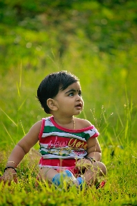 People in nature child grass facial expression Photo