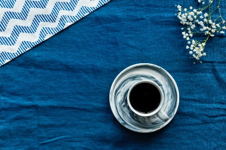 Blue table textile linens Photo