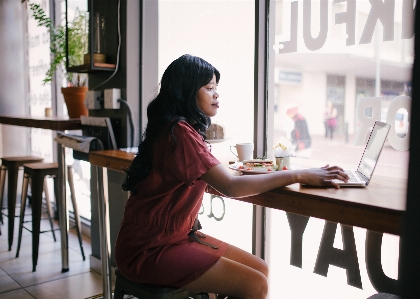 Foto Duduk rambut hitam
 kaki fotografi