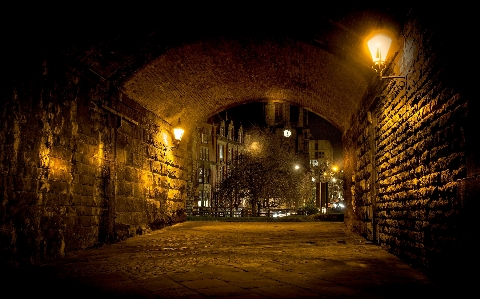 Night darkness light arch Photo