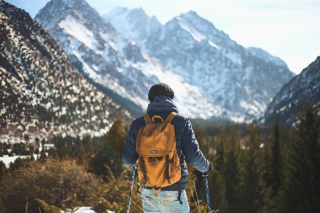 Foto Bentang alam pegunungan
 gunung gurun
 backpacking
