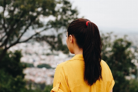 Hair people in nature photograph yellow Photo