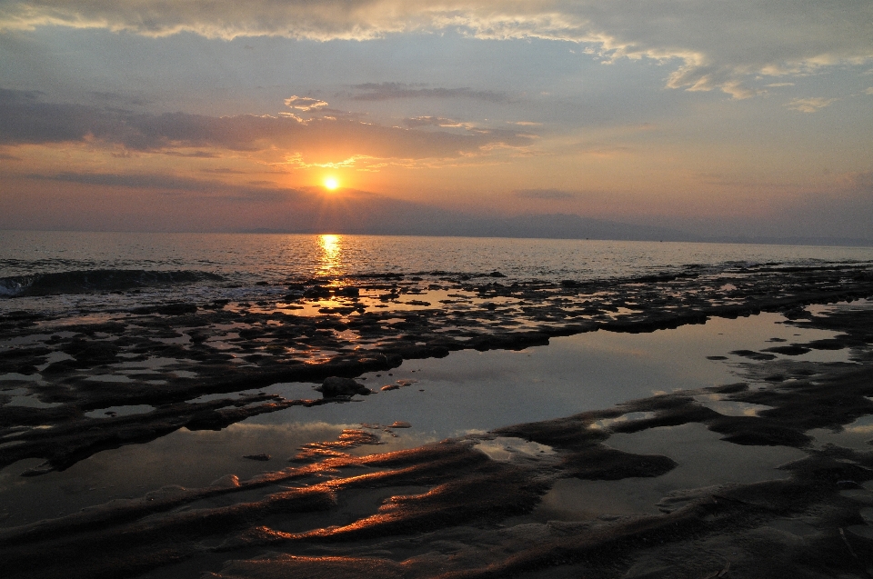 закат небо горизонт вода