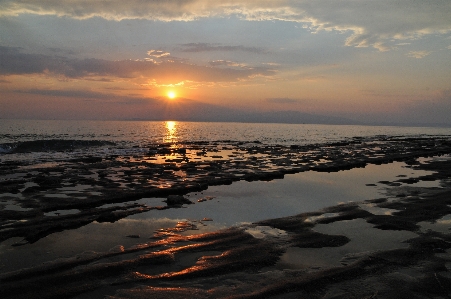 Sunset sky horizon water Photo