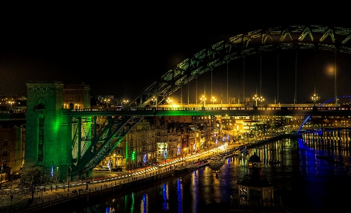 Night bridge metropolitan area light Photo