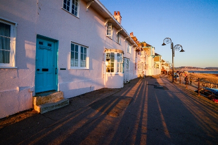 Sky blue town light Photo