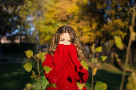 People in nature leaf hair red Photo