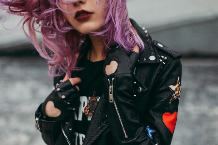 Leather jacket pink Photo