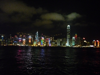 Hongkong night city harbor Photo