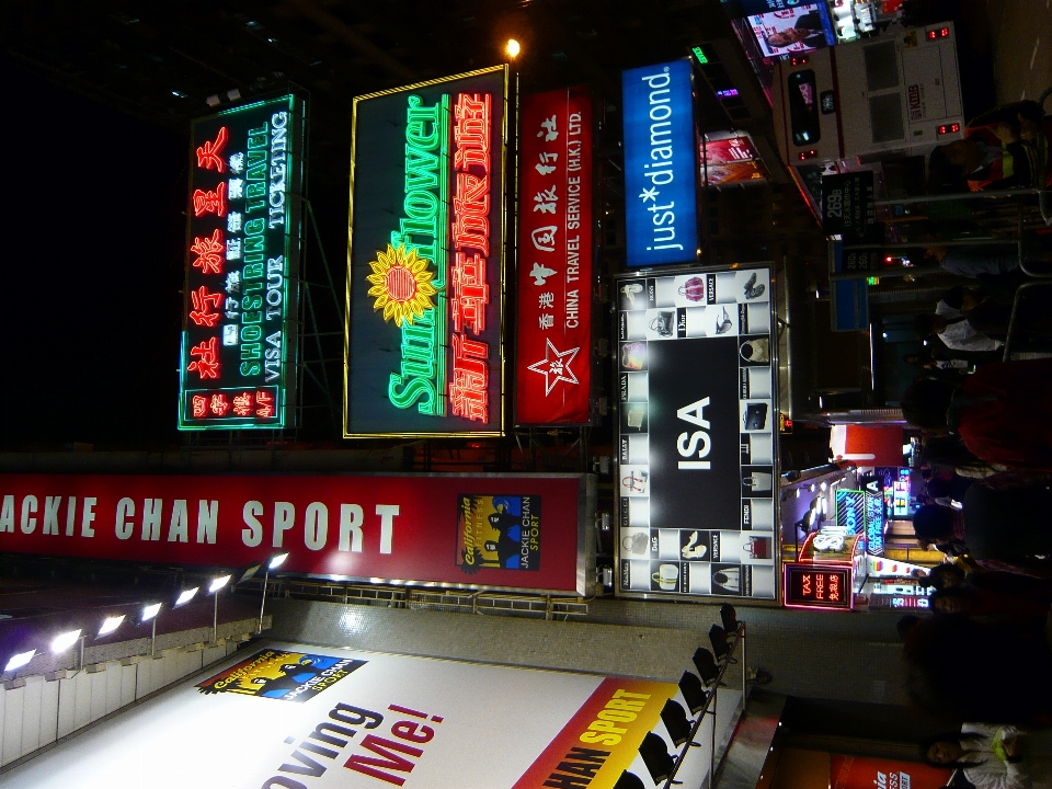 Hong kong noche ciudad vista