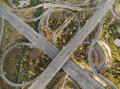 Aerial photography road junction infrastructure Photo