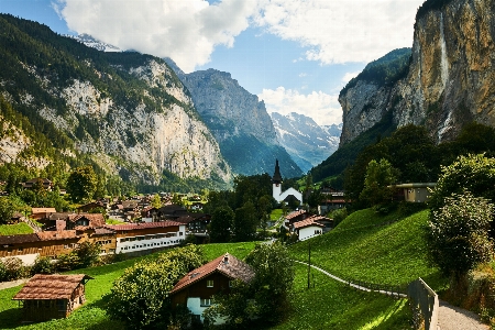 Mountainous landforms mountain natural landscape village Photo