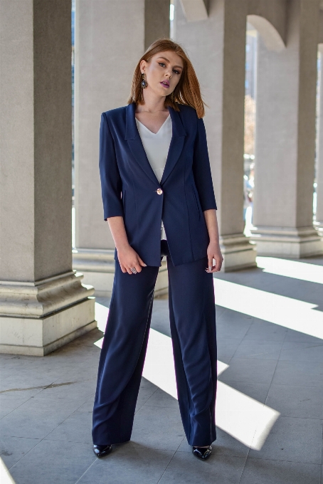 Clothing suit blue pantsuit