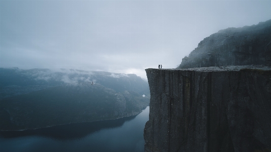 Fjord highland atmospheric phenomenon mist Photo