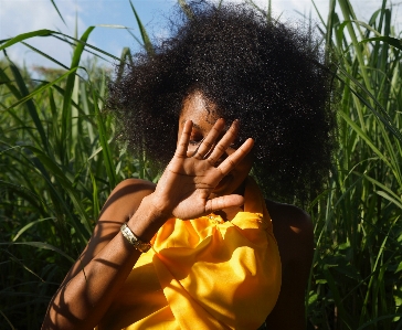 People in nature hair grass green Photo