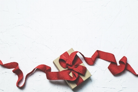 Red ribbon carmine paper Photo