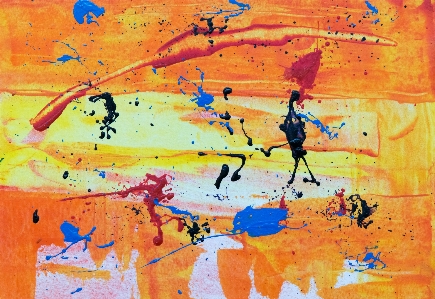 Art orange modern painting Photo