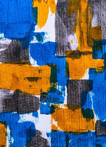 Blue orange yellow modern art Photo