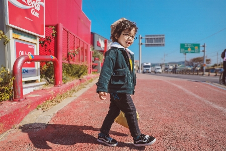 Red snapshot child outerwear Photo