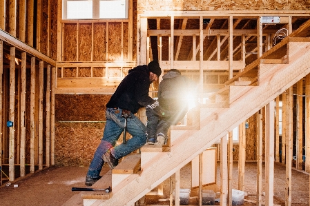 Stairs handrail wood hardwood Photo