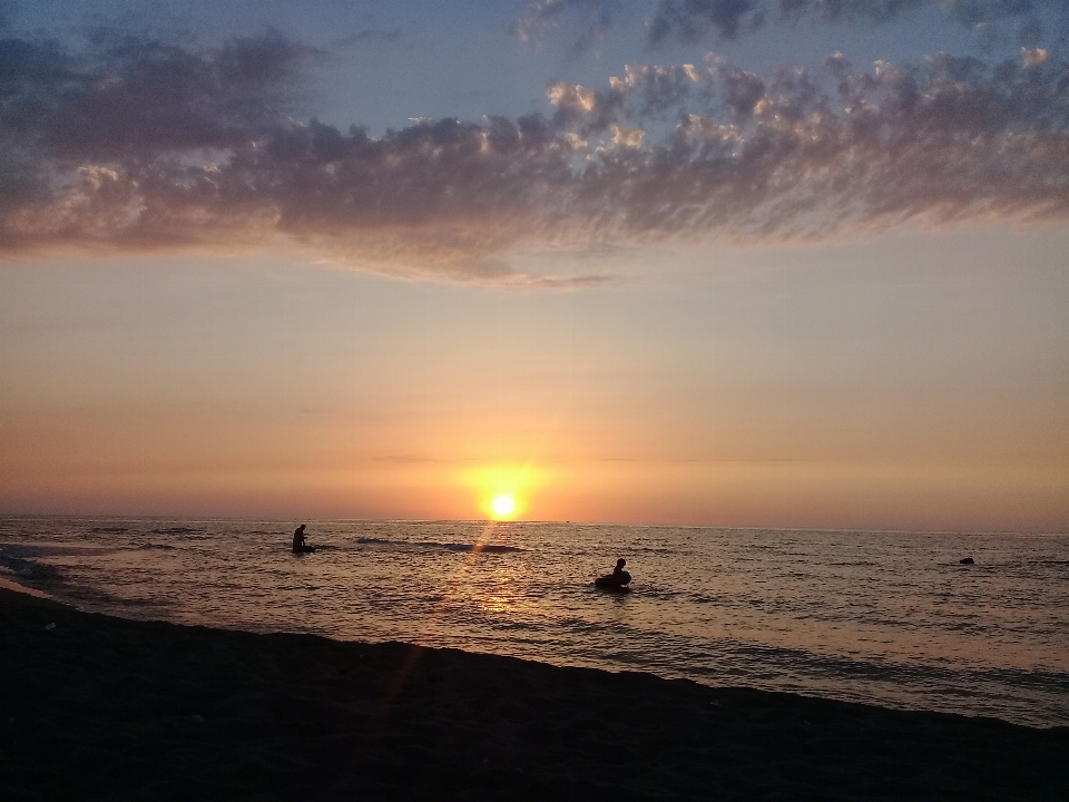 Sunset beach sky orange