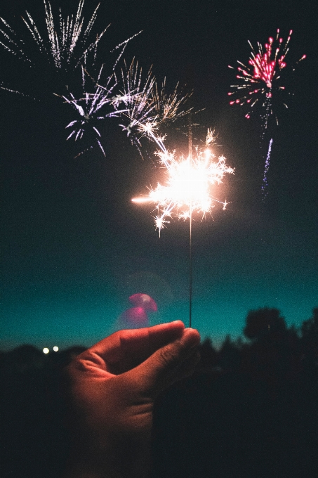 Fireworks sky sparkler new years day