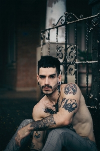 Tattoo barechested cool muscle Photo