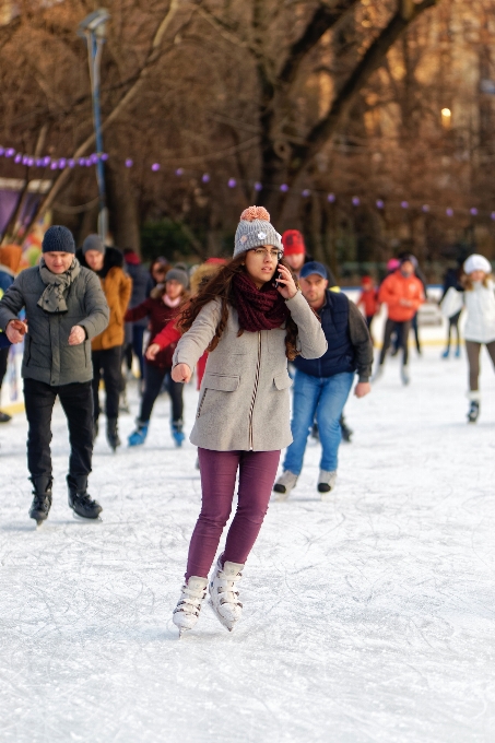 Patinagem no gelo inverno neve patins de gelo
