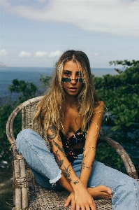 Hair long hairstyle eyewear Photo