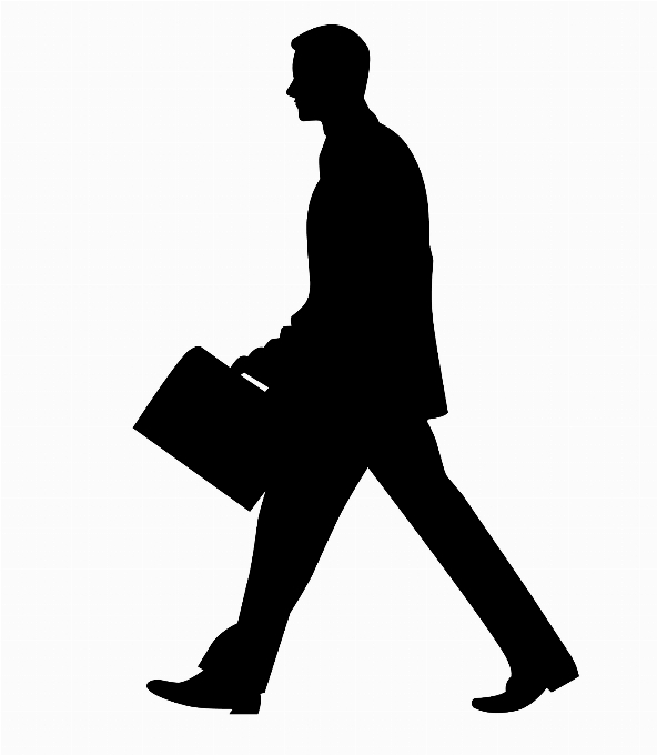 Business man walking briefcase