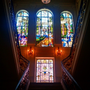 Palace stained glass window Photo