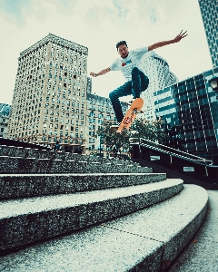 Skateboarding kickflip skateboard skateboarder Photo