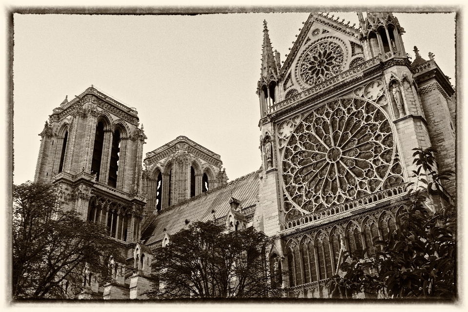 Paris landmark black and white architecture