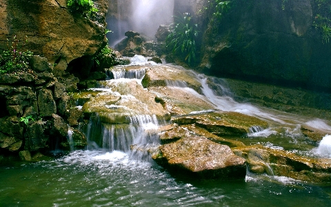 Natural water resources waterfall body of Photo