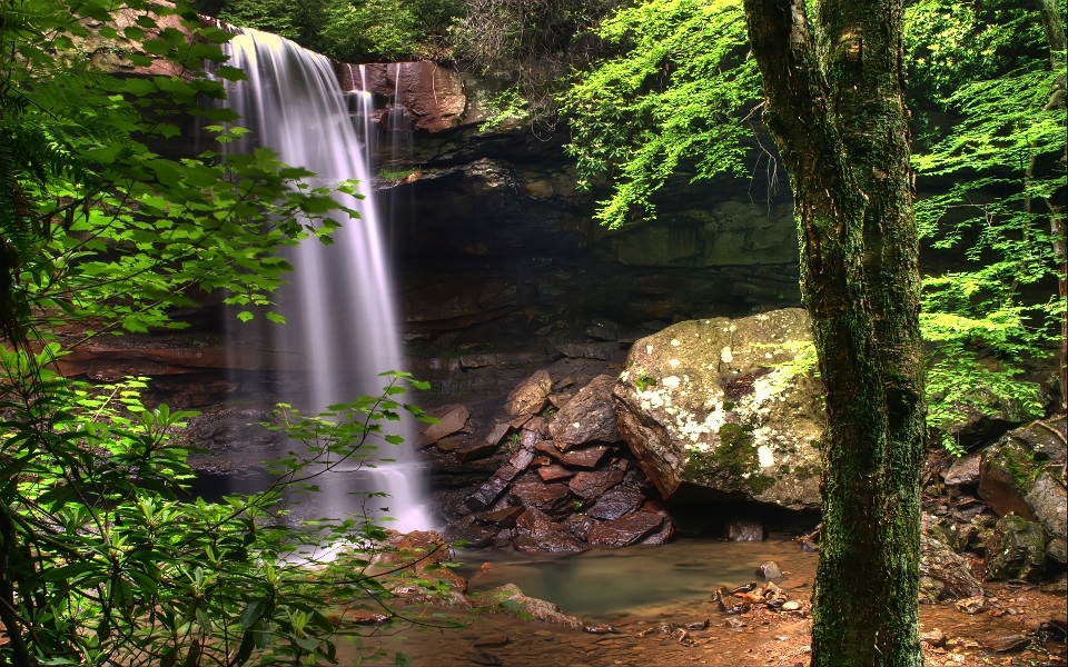 Natural waterfall water resources landscape