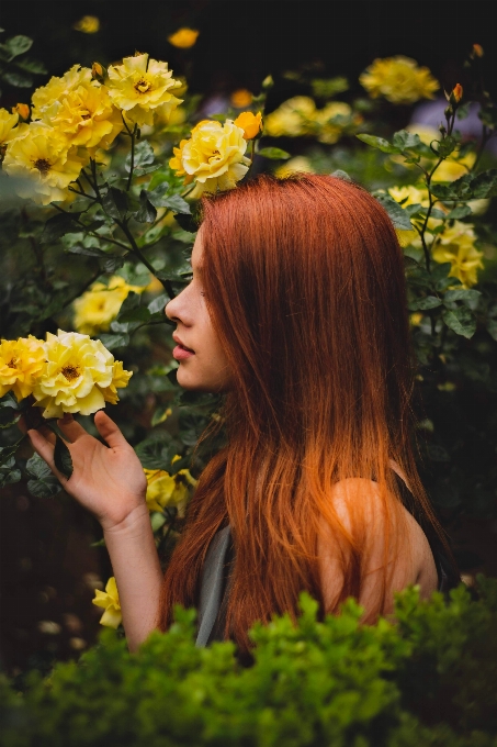 Persone in natura
 capelli giallo fiore