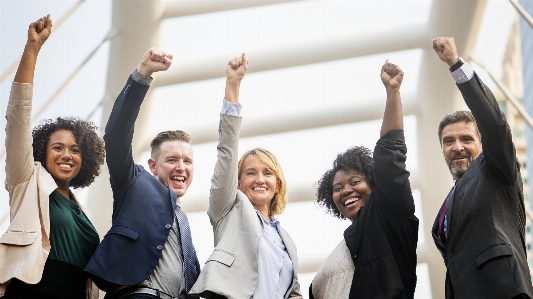 Achievement african american arms raised Photo