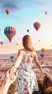 Love scenery hot air balloon ballooning Photo