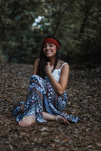 People in nature blue beauty sitting Photo