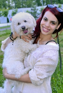 Foto Donna cane canidi
 maltepoo
