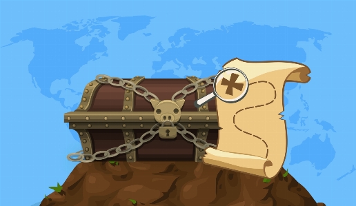 Treasure box map adventure Photo