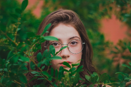 Green face people in nature hair Photo