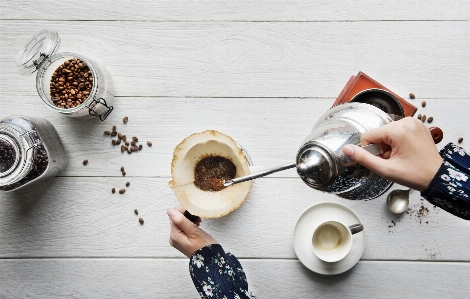 Aerial background barista beans Photo