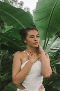 Green face lady leaf Photo