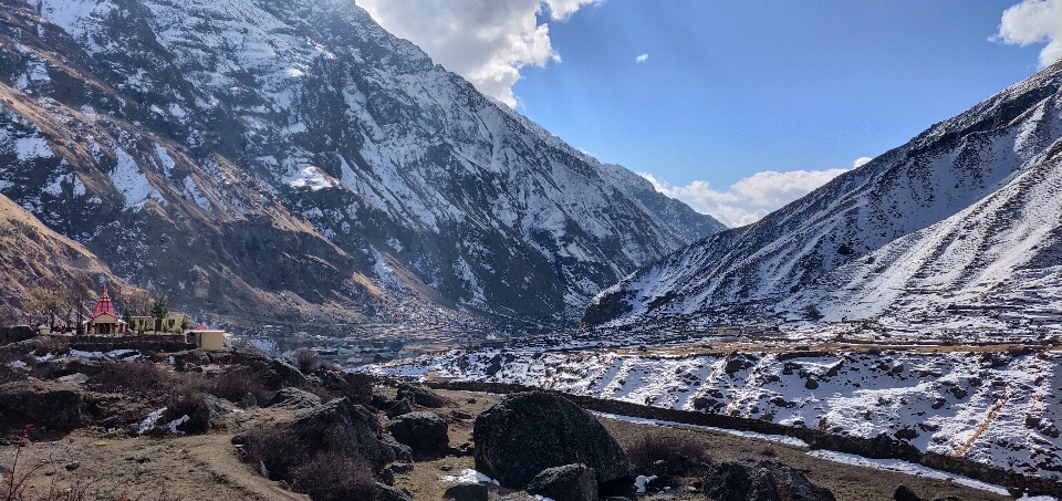 Snow hill mountainous landforms mountain