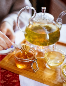 Yellow honey drink chinese herb tea Photo