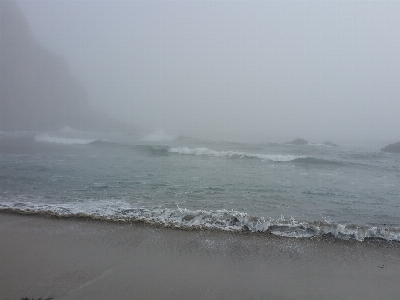 Beach misty sea wave Photo