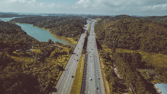 Foto Recursos hídricos
 estrada fotografia aérea
 água