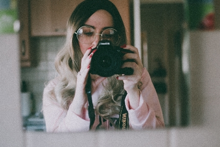 Hair photograph green glasses Photo