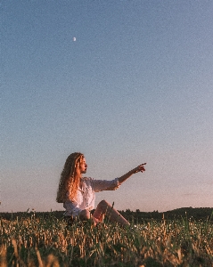 People in nature sky grass beauty Photo